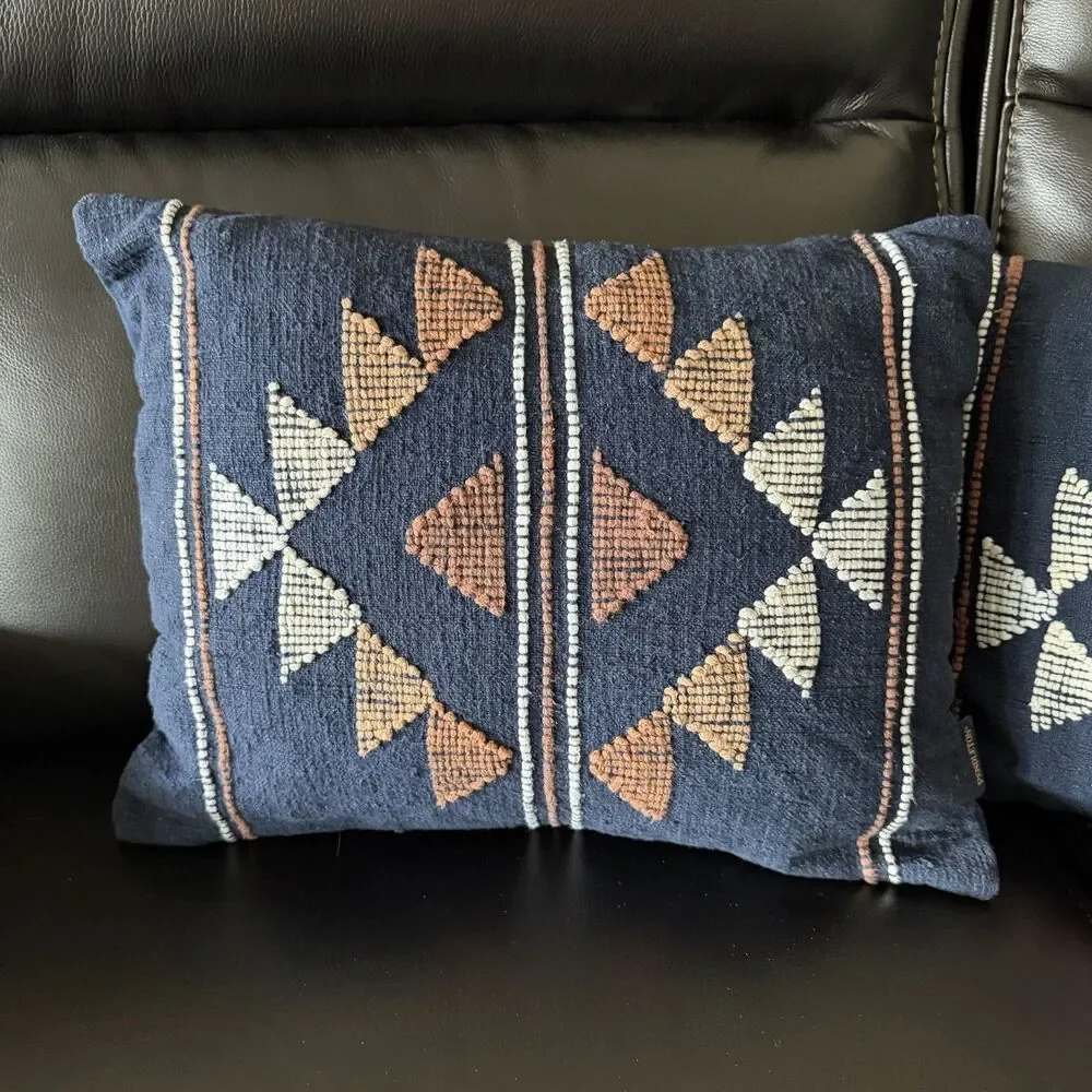 Pendleton Glorieta Mesa Wool Throw Pillows Lot Of 2 Blue 20x16